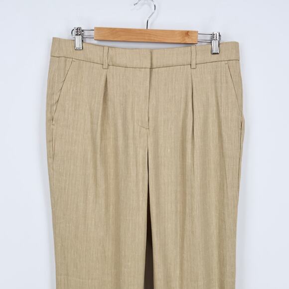 J.Crew Portia Linen Blend Pant Herringbone Honey Khaki Size 8 NWT - Picture 3 of 10